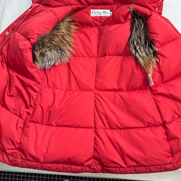 Christian Dior Quilted Renard Trimmed Gilet Womens SZ FR 40 - Picture 13 of 16